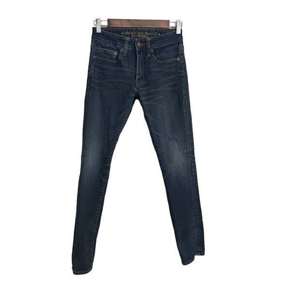 American Eagle Outfitters Mens Blue Dark Wash Stretch Slim Taper Jeans Sz 26X30 - Picture 1 of 11